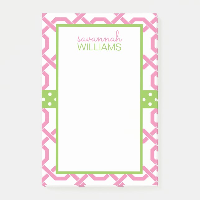 Gitter und Grosgrain Personalisiert Post-it-Notepa Post-it Klebezettel (Vorderseite)