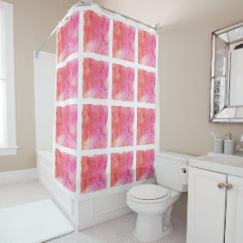Gitter-und Marmor-Effekt-Rosa und Orange Duschvorhang