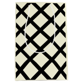 Gitterbeutel (Creme & Black) Mittlere Geschenktüte