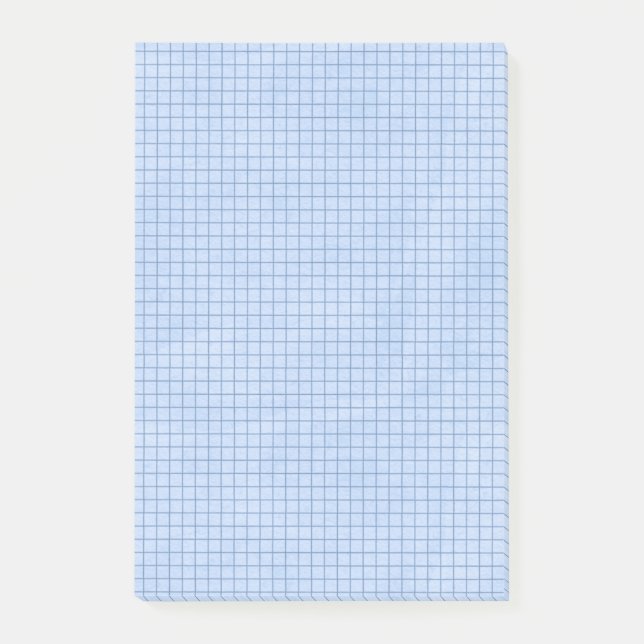 Gitterlinien auf Blau Post-it Klebezettel (Vorderseite)