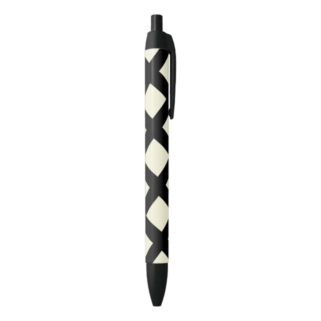 Gitterstifte (Creme und Schwarz) Kugelschreiber (Unterseite (Vertikal))