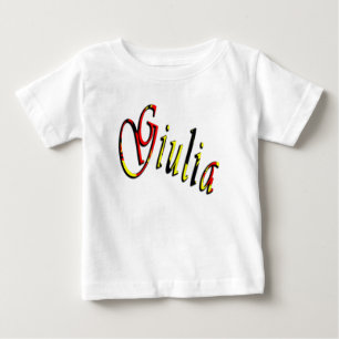 Giulia, Name, Logo, junge Mädchen Weißer T - Shirt