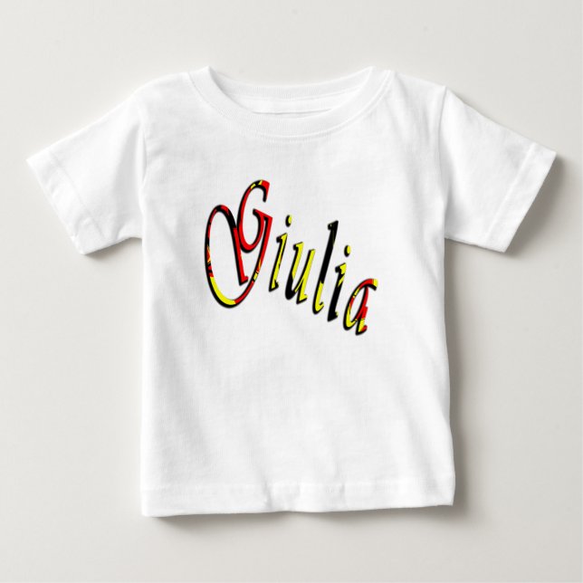 Giulia, Name, Logo, junge Mädchen Weißer T - Shirt (Vorderseite)