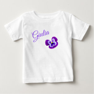 Giulia, Namensschild mit Hübscher Lila Farbtöne, Baby T-shirt