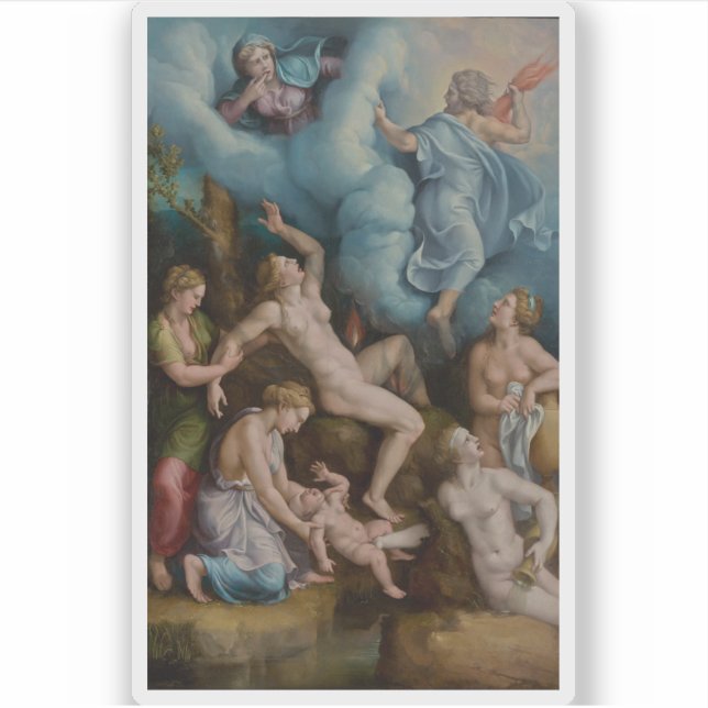 Giulio Romano (Giulio Pippi): Die Geburt von Bacch Aufkleber (Vorderseite)