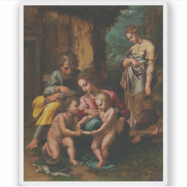 Giulio Romano (Giulio Pippi) - Die heilige Familie Aufkleber (Vorderseite)