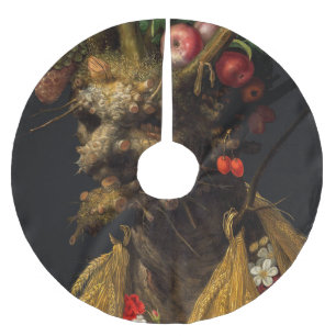 Giuseppe Arcimboldo - Vier Jahreszeiten in einem K Polyester Weihnachtsbaumdecke