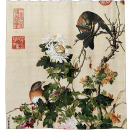 Giuseppe Castiglione - Chrysanthemum Fine Art Duschvorhang