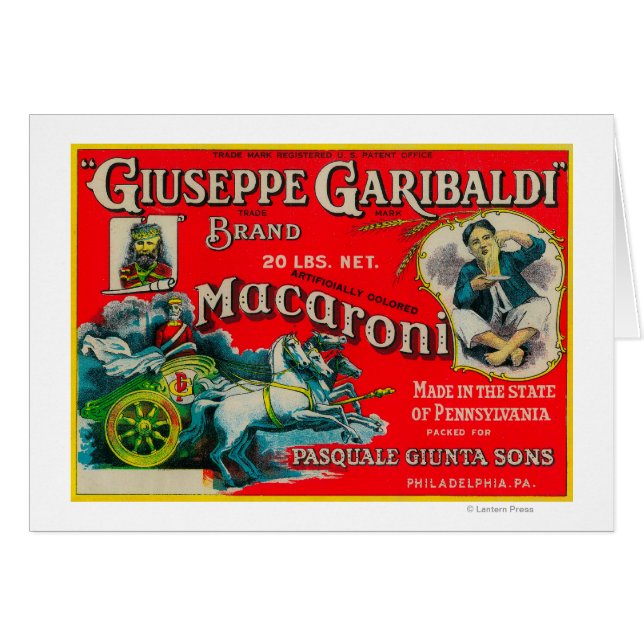 Giuseppe Garibaldi Macaroni Label (Vorderseite (Horizontal))