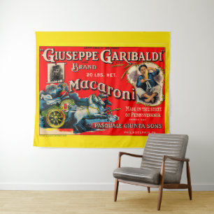 Giuseppe Garibaldi Makaroni-Etikett der 1920er Jah Wandteppich