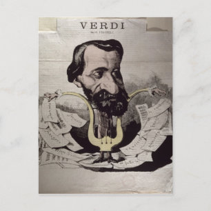 Giuseppe Verdi , Karikatur, 1860er Postkarte