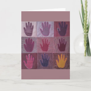 "Give a Hand" Art Quilt Card Karte