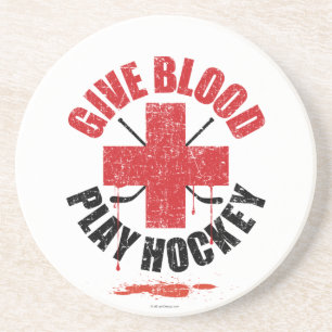 Give Blood Play Hockey v1 Getränkeuntersetzer
