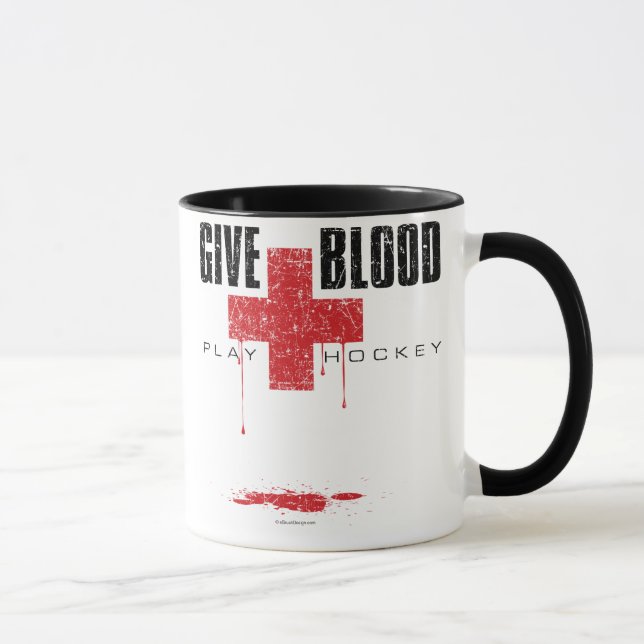 Give Blood Play Hockey v2 Tasse (Rechts)