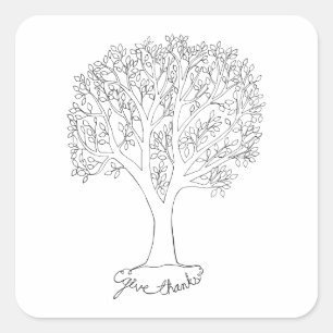 Give Danke Tree Quadratischer Aufkleber