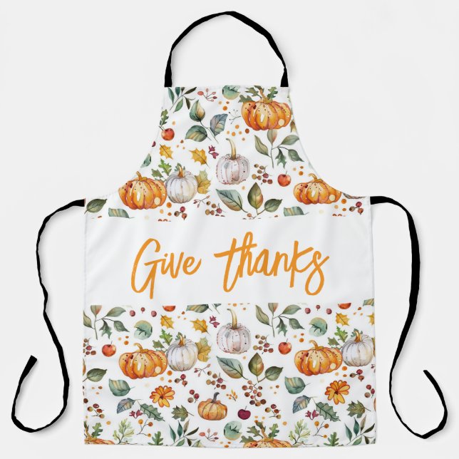 GIVE DANKS Herbst Pumpkins & Blätter Urlaub Schürze (Vorderseite)