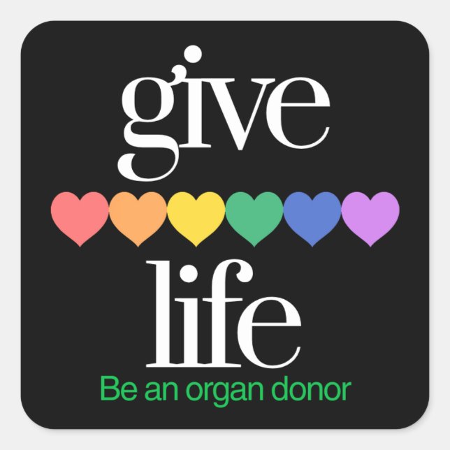 Give Life Organ Donor Awareness Stickers (Vorderseite)