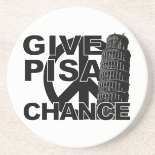 Give Pisa Chance coaster Getränkeuntersetzer