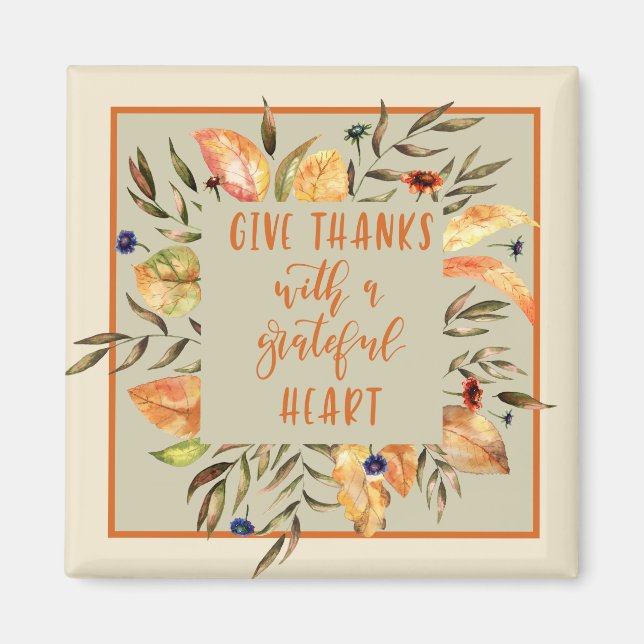 Give Thanks - Autumn Wreath Magnet (Vorne)