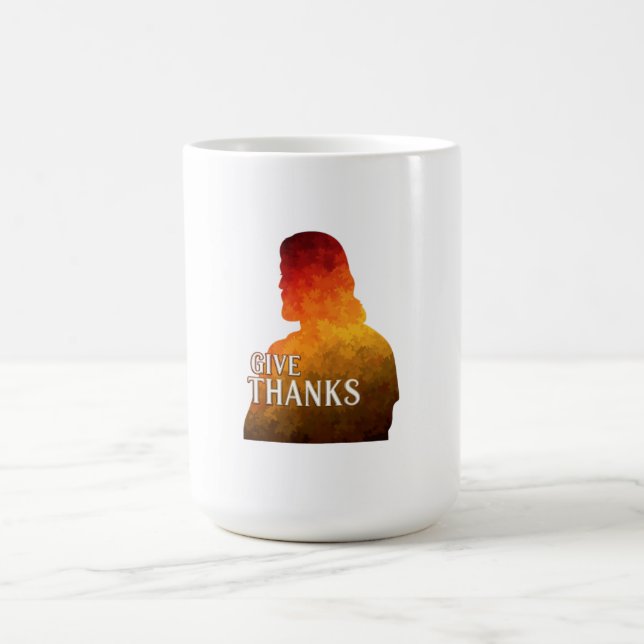 GIVE THANKS COFFEE MUG KAFFEETASSE (Mittel)