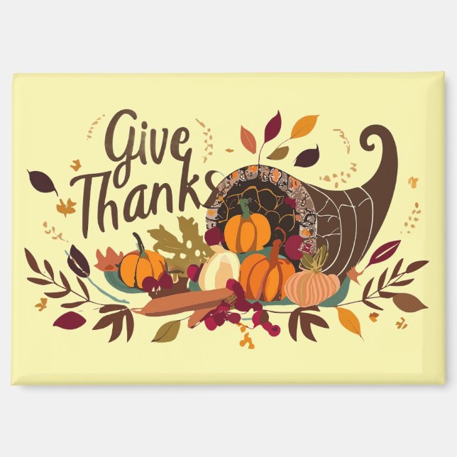 Give Thanks Cornucopia Magnet (Recto)