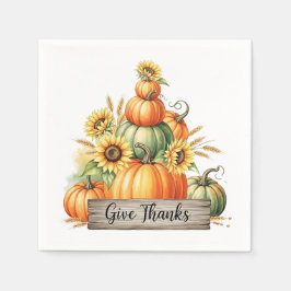 Give Thanks Harvest Gathering Serviette