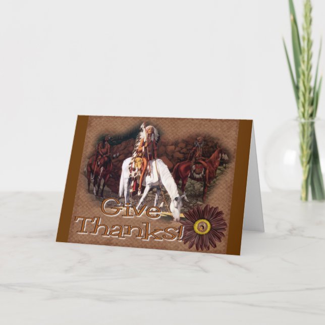 Give Thanks indian greeting card Dankeskarte (Vorderseite)