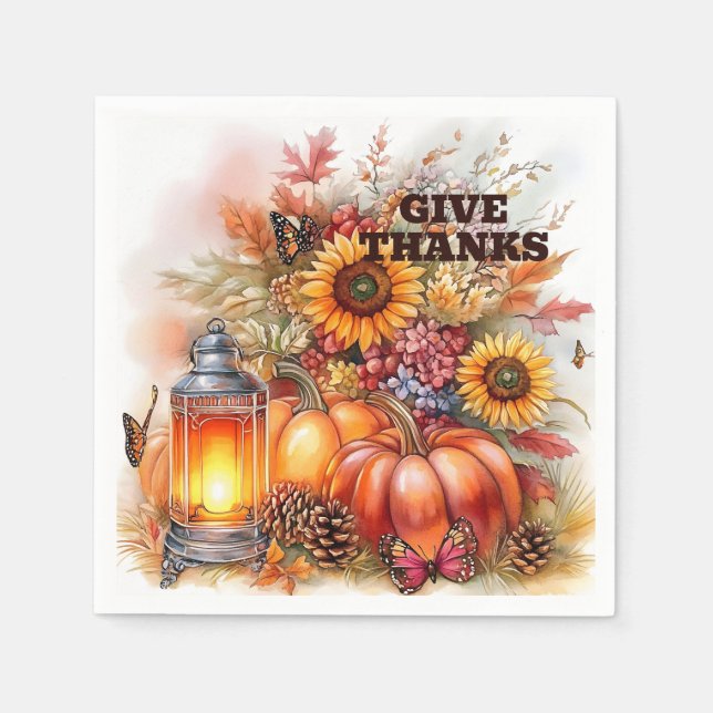 Give Thanks – Lantern Glow  Serviette (Vorderseite)