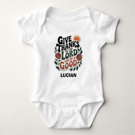 Give Thanks - Personalized Christian Baby Strampler