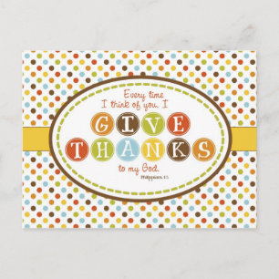 GIVE THANKS Scripture Verse Postcard Postkarte