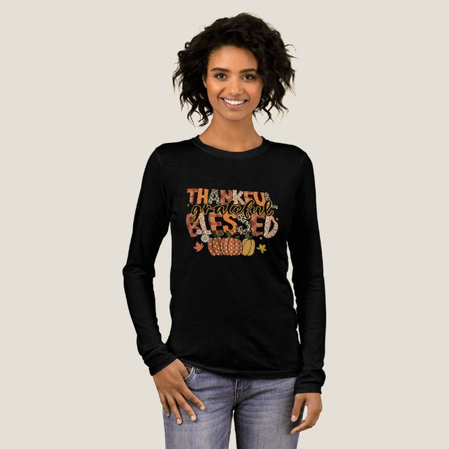 Give Thanks T-Shirt | Floral Fall Coquette Shirt (Volle Vorderseite)