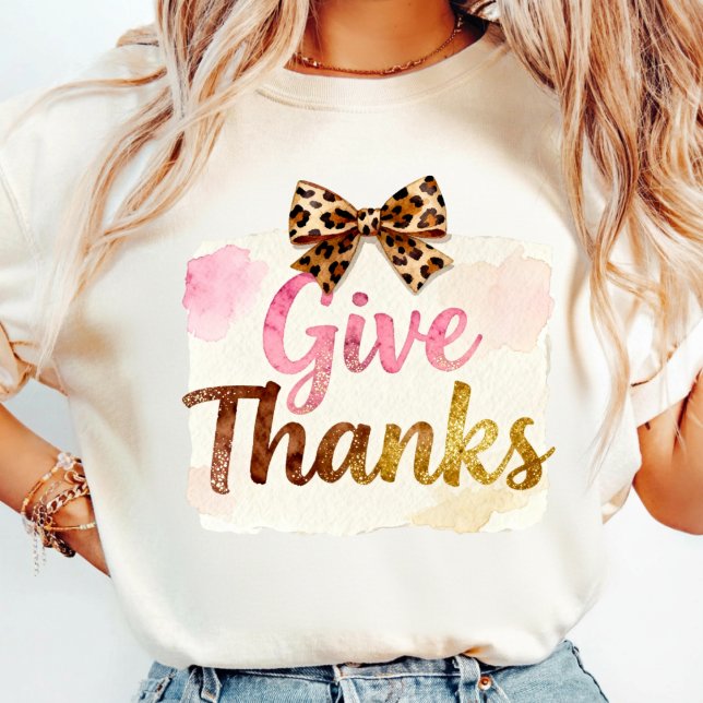 Give Thanks T-Shirt | Floral Fall Coquette Shirt (Von Creator hochgeladen)