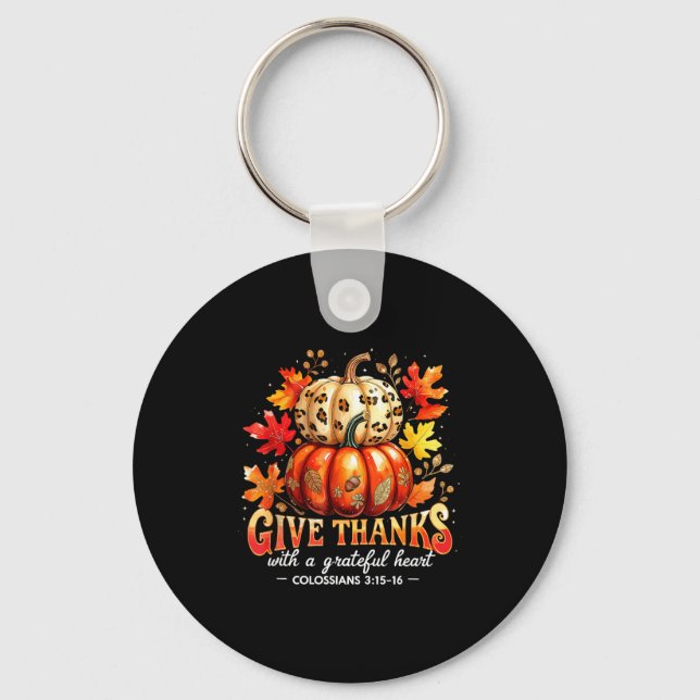 Give Thanks With A Grateful Heart Bible Verse Pump Schlüsselanhänger (Vorderseite)