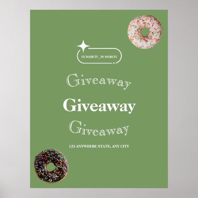 Giveaway Flyer, Social Media Giveaway Poster (Vorne)