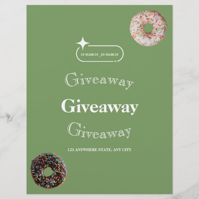 Giveaway Flyer, Social Media Giveaway Poster Flyer (Vorne)
