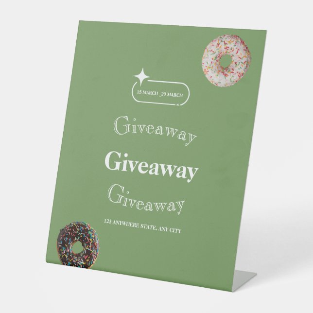 Giveaway Flyer, Social Media Giveaway Poster Sockelschild (Vorderseite)