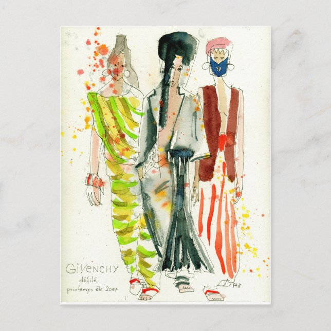 Givenchy Fashion Show Paris - Modendarstellung Postkarte (Vorderseite)