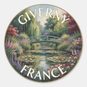Giverny Frankreich Wassergarten Landschaft Reise Runder Aufkleber