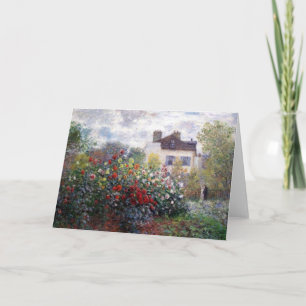 Giverny Garden with Dahlias by Claude Monet Karte