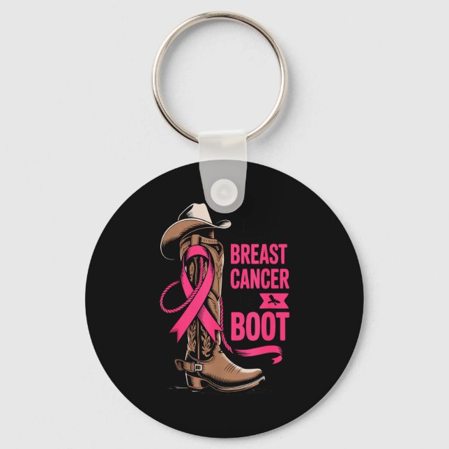 Giving Breast Cancer The Boot Cowboy Design  Schlüsselanhänger (Vorderseite)