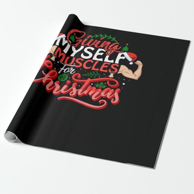 Giving Myself Muscles Christmas Geschenkpapier (Ungerollt)