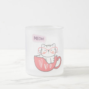 Givré chat miow dans une tasse