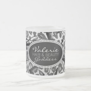 Givré Cheveux d'empreinte de léopard de neige et tasse