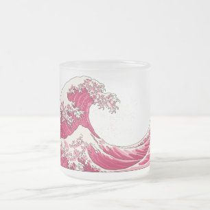 Givré Grande Vague tasse de verre dépoli - rose