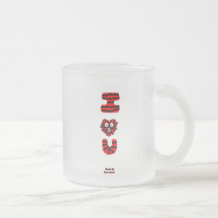 Givré J'ai flou U petite tasse de verre dépoli