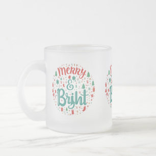 Givré Joyeuse et brillante tasse de verre dépoli - 10 oz