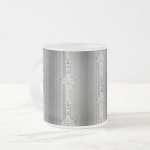 Givré Modèle baroque floral avec tasse de café gris