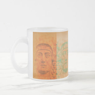 Givré Orange Pop Art Déco Tête en Pierre Tasse en verre