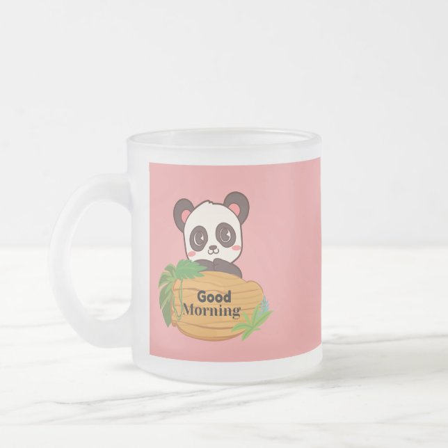 Givré Panda avec la tasse du bon matin (Gauche)