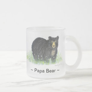 Givré ~Papa Bear ~ Black Bear Lg. tasse en verre